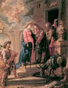 UNTERBERGER, Michelangelo Visitation - Oil on canvas painting